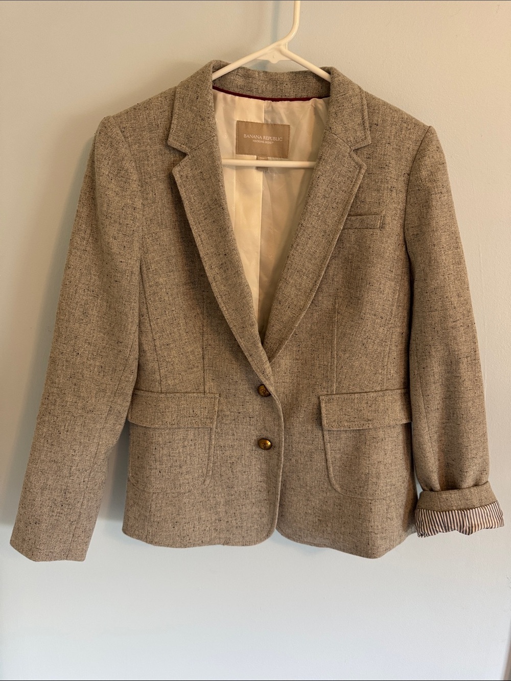 Banana Republic Women's Beige Tweed Blazer